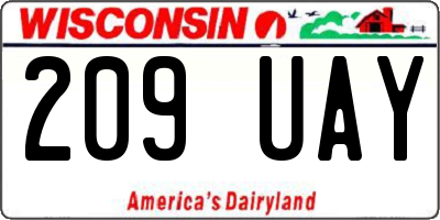 WI license plate 209UAY