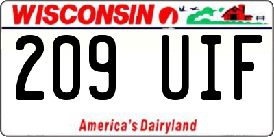 WI license plate 209UIF