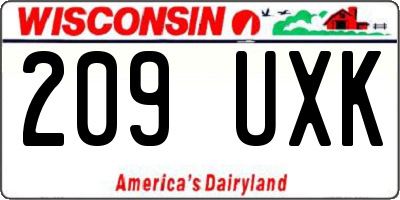 WI license plate 209UXK