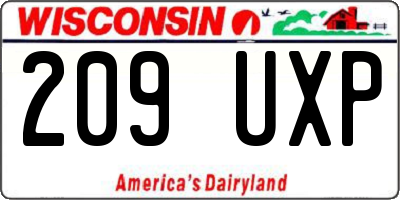 WI license plate 209UXP