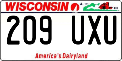 WI license plate 209UXU