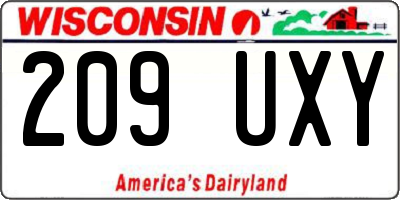 WI license plate 209UXY