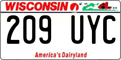WI license plate 209UYC