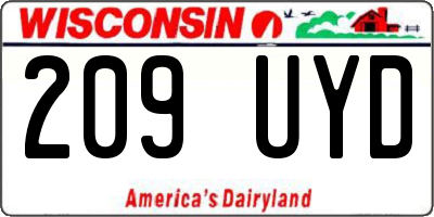 WI license plate 209UYD