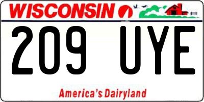 WI license plate 209UYE