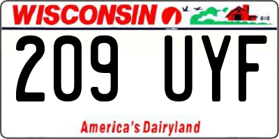 WI license plate 209UYF