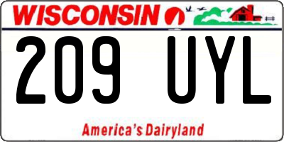 WI license plate 209UYL