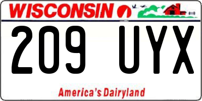 WI license plate 209UYX