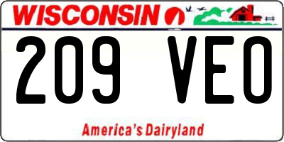 WI license plate 209VEO