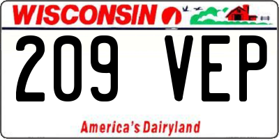 WI license plate 209VEP