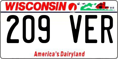 WI license plate 209VER