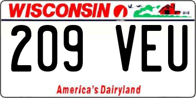 WI license plate 209VEU