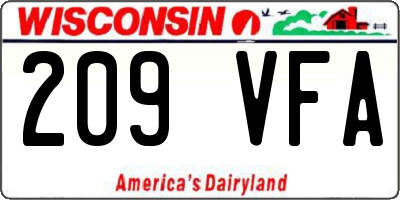 WI license plate 209VFA