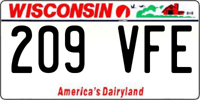 WI license plate 209VFE