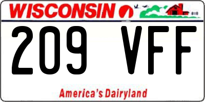 WI license plate 209VFF