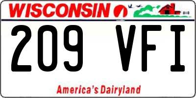 WI license plate 209VFI