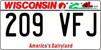 WI license plate 209VFJ