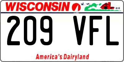 WI license plate 209VFL