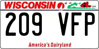 WI license plate 209VFP