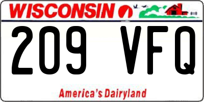 WI license plate 209VFQ