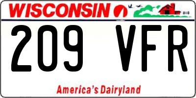 WI license plate 209VFR
