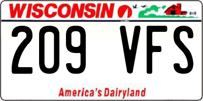 WI license plate 209VFS
