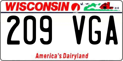WI license plate 209VGA