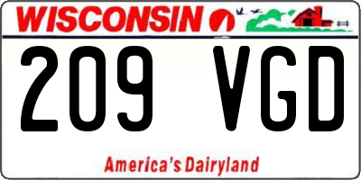 WI license plate 209VGD