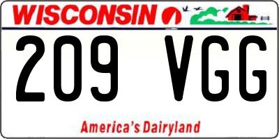 WI license plate 209VGG