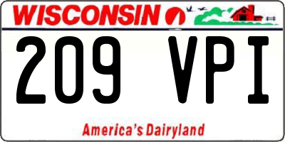 WI license plate 209VPI