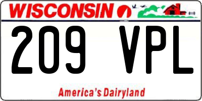 WI license plate 209VPL