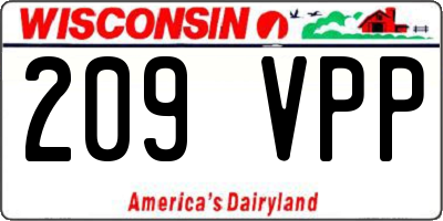 WI license plate 209VPP
