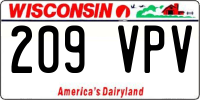 WI license plate 209VPV