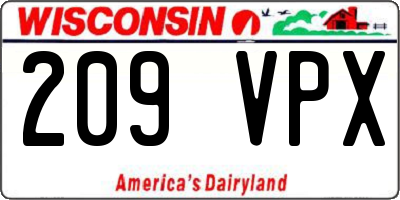 WI license plate 209VPX