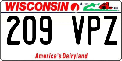 WI license plate 209VPZ