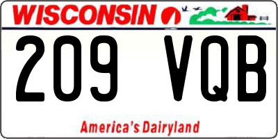 WI license plate 209VQB