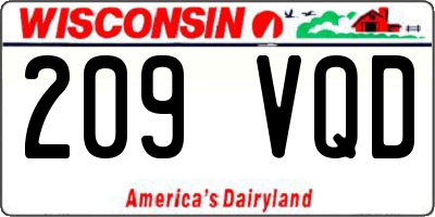 WI license plate 209VQD