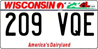 WI license plate 209VQE