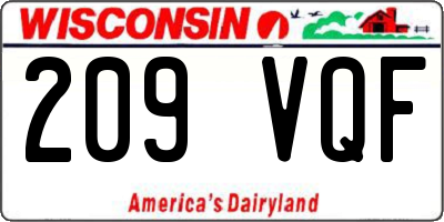 WI license plate 209VQF