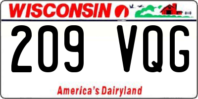WI license plate 209VQG