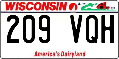 WI license plate 209VQH