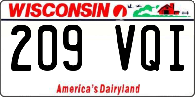WI license plate 209VQI
