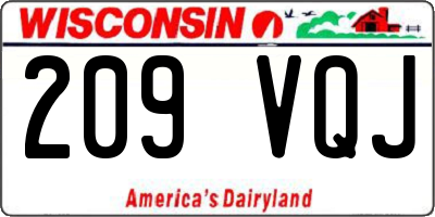 WI license plate 209VQJ