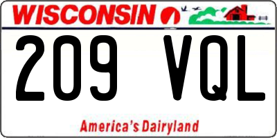 WI license plate 209VQL