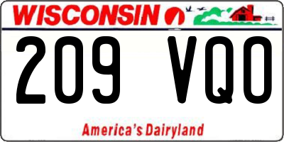 WI license plate 209VQO
