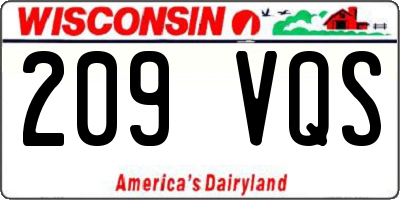 WI license plate 209VQS