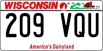 WI license plate 209VQU