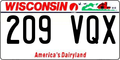 WI license plate 209VQX