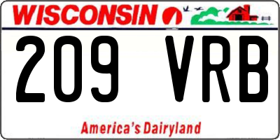 WI license plate 209VRB