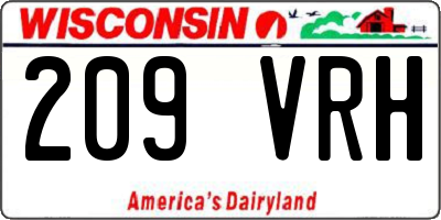 WI license plate 209VRH